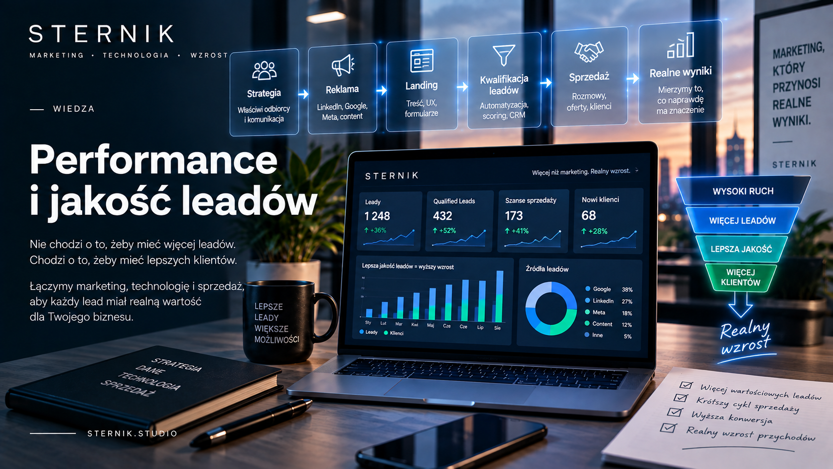 Performance marketing i jakość leadów — od reklamy i landing page do kwalifikacji, sprzedaży i realnych wyników